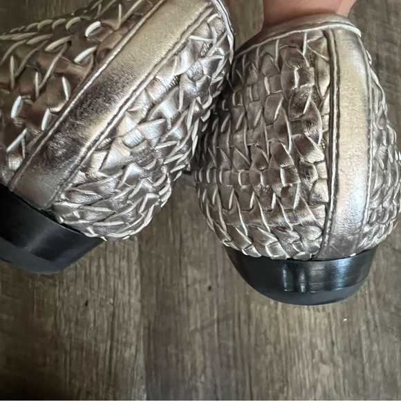 Marc Fisher Metallic Silver Woven Leather Flat - Picture 9 of 9